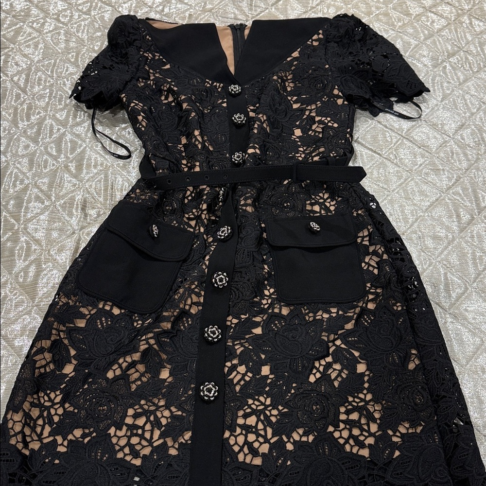 Self-Portrait Black Lace Minidress